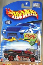 2002 Hot Wheels #83 Yu-Gi-Oh! Series 1/4 POWER PISTONS Black w/Dark Red 5 Spokes - £5.79 GBP