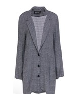Reformation Black &amp; White Glen Plaid Blazer Button-Up Longline Blazer Si... - $1,225.00 MXN