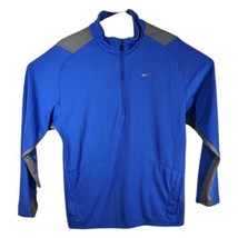 Nike Fit Dry 1/4 Zip Workout Pullover Mens Large Blue Gray Quarter Runni... - £20.78 GBP