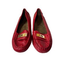 Vionic Orthaheel Shoes Women 6.5 Red Leather Sydney Loafers Driving Comf... - £21.93 GBP