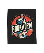 Bookworm Badge Graphic: Retro-Style Book Lover Emblem - Velveteen Plush ... - $39.53+