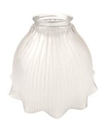 Vintage Frosted Glass Lamp Bulb Shade Cover, Bell Shaped with fluted edg... - $28.05