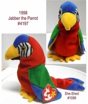 Beanie Babies JABBER the Parrot RARE with Tag ERRORS 4197 Vintage 1998 Ty - £19.63 GBP