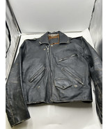Schott Vintage Leather Jacket Men’s Black Bike Harley Size 44 Motorcycle... - $6,785.49 MXN