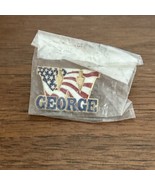 NOS George W Bush President Lapel Pin Flag &quot;W&quot; - $13.56 CAD