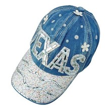 Texas Sequin Pearl Ball Cap Bejeweled Hat Buckle Adjustable Jeans Baseba... - £15.65 GBP