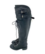 Joie Gryffin Over the Knee Boots Lace Up Buckle Black Leather  EU 36 New... - $249.00