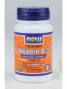 Primary image for Now Foods Vitamin D-3 5000 Iu Chewable, Mint, 120-Count