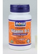 Now Foods Vitamin D-3 5000 Iu Chewable, Mint, 120-Count - £11.79 GBP