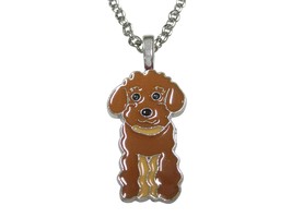 Brown Toned Poodle Dog Pendant Necklace - £27.96 GBP