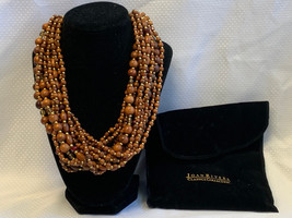 Joan Rivers Classics Collection Necklace Fashion Jewelry Multistrand Brown Bead - £23.66 GBP