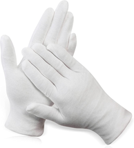 Paxcoo 12 Pairs XL White Cotton Gloves for Dry Hand Moisturizing Cosmeti... - $15.13