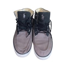 Polo Ralph Lauren Lander Chukka Hi-Top Gray Black Canvas Sneakers Shoes ... - £17.58 GBP