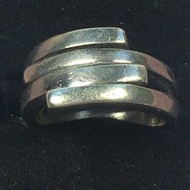 Vintage Ring Marked Nf 925 Sterling Silver Size 6 Modernist Band - £26.75 GBP