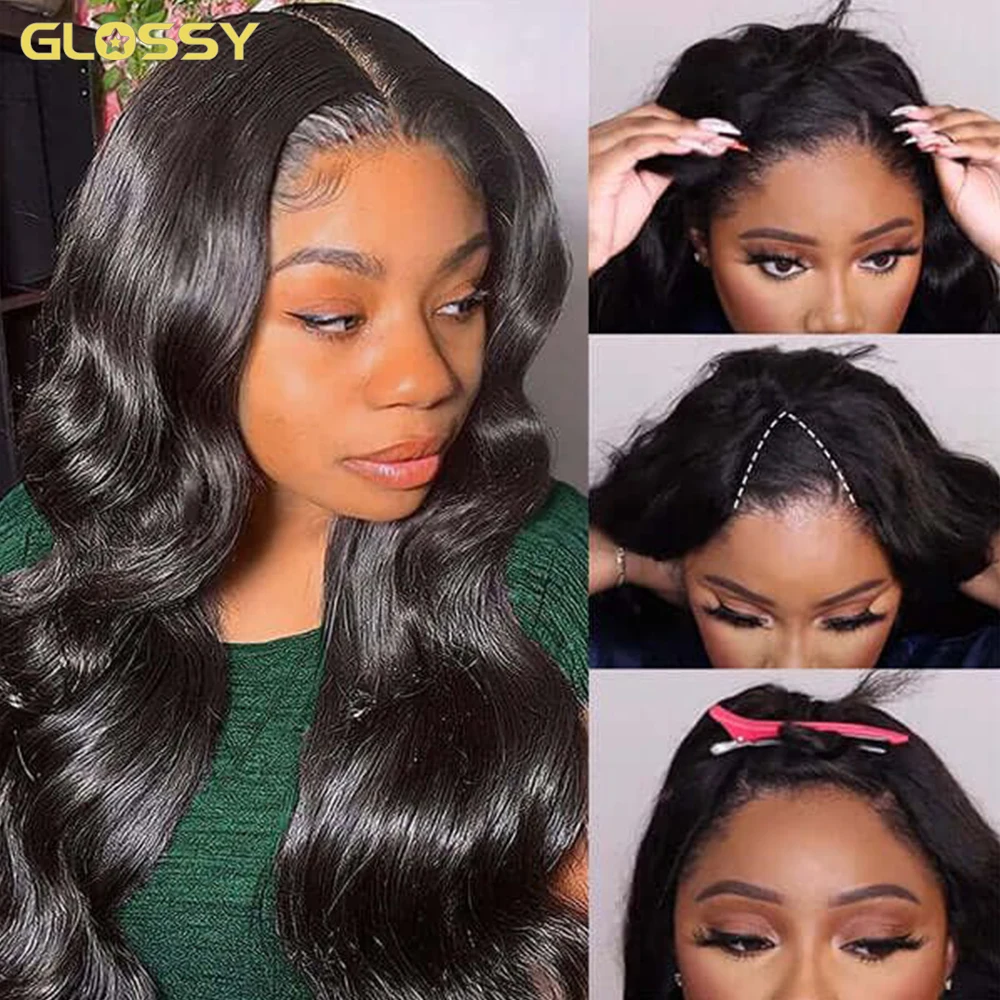 30 34 Inch Body Wave V U Part Wig Human Hair No Leave Out Glueless Hair Wigs f - £60.95 GBP+