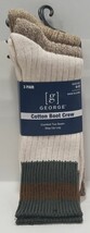 George Men&#39;s 3-Pack Cotton Rib Boot Crew Socks, Biege Size 6-12 - $12.86