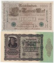 Germany, 50000, 1000 Mark, Set of 2, Different Banknotes, XF - $20.01