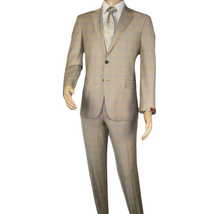 Men Suit BERLUSCONI Turkey Italian Wool 180's Glenn Plaid K167-07 Beige Blue image 3