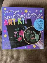 Art 101 Crafts Embroidery Art Kit with Floral and Cactus Designs - DM Cr... - $14.50