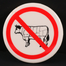 Vegan NO BEEF BULL American Friends Service Committee AFSC NY VTG Pinbac... - £12.39 GBP