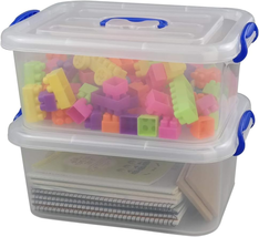 8 Quart Plastic Storage Latch Box, Clear Storage Bin Organizer with Hand - £49.56 GBP