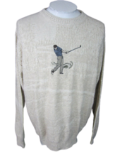 CYPRESS LINKS men Golf Sweater embroidered Large cotton rayon pullover v... - $24.74