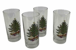 Cuthbertson Original Christmas Tree 12 Oz Tumbler Glasses Set of 4 No Trim - $24.74