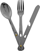 3 In 1 Camping Cutlery Utensil Set With Knife Fork And Spoon - IIT - £6.23 GBP