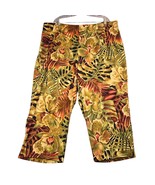 S.L. Fashions Womens Pants Size 24W Botanical Floral Elastic Waist Zipper - €12,40 EUR