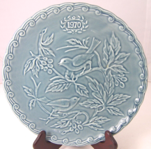 Faience de St. Amand Dinner Plate Limited Edition Blue with Embossed Bir... - £12.85 GBP
