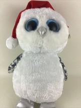 Ty Beanie Boos Tinsel Holiday Owl Jumbo 18&quot; Plush Stuffed Toy 2016 Sparkle Eyes - £74.46 GBP