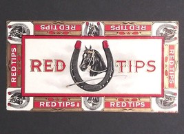 Early Red Tips Gold Embossed Cigar Advertising Label Trimmed Horse Horse... - $14.99