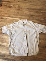 Wrangler Mens Size 3XL Color Tan Short Sleeve Button Down Collared Dress Shirt - £4.38 GBP