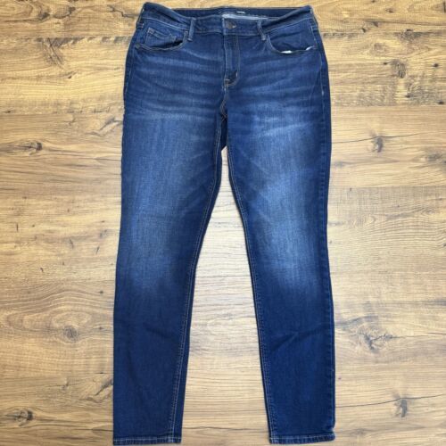 Old Navy Rockstar Super Skinny Jeans Size 14 Dark Wash Stretch Denim Mid... - $18.48