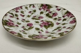 Vintage MV-2120 4.25” China White and Purple Floral Saucer - £15.36 GBP