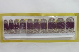 Nail Polish Strips (20 Double Ended) (New) Welcome To My Lair - Plum &amp; Gold - £9.93 GBP