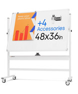 Dry Erase Board 48 x 36 - Large Portable Magnetic Whiteboard with Stand - - £392.15 GBP