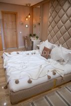 Ket bed cover warm blanket cozy blanket white with pom brown queen us standard b 744724 thumb200
