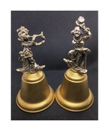 Pair of Pewter Clown Brass Bells  - £17.55 GBP