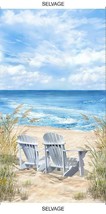 24&quot; X 44&quot; Panel Beach Chairs Sand Lake Ocean Breeze Cotton Fabric Panel D483.45 - £13.55 GBP