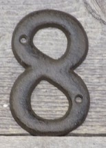 Rustic BROWN Cast Iron Metal House Numbers Street Address # Phone Number 8 EIGHT - £4.70 GBP