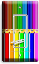 Bright Color Pencils Pattern 1 Gfci Light Switch Plate Art Hobby Stodio Hd Decor - £8.16 GBP