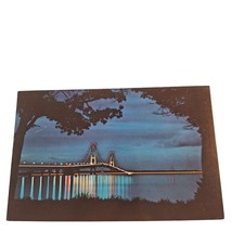 Postcard The Mackinac Bridge In Michigan Chrome Unposted - £5.44 GBP