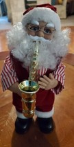 Musical Santa with Saxophone Christmas Plays 17 Songs 11.5&quot; Tested - £19.06 GBP
