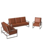 LeisureMod 3-Piece Sofa Set Upholstered in Leather Accent Chair with Bru... - €4.177,62 EUR LeisureMod 3-Piece Sofa Set Upholstered in Leather Accent Chair with Bru... - €4.177,62 EUR