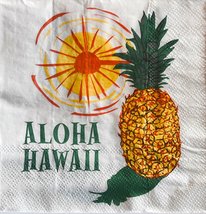 Aloha Hawaii Pineapple Beverage Napkins Pack of 20 - £7.02 GBP