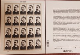 Robert Robinson Taylor In Back Heritage # 38 - 20 Usps Sheet Forever Stamps - £15.65 GBP