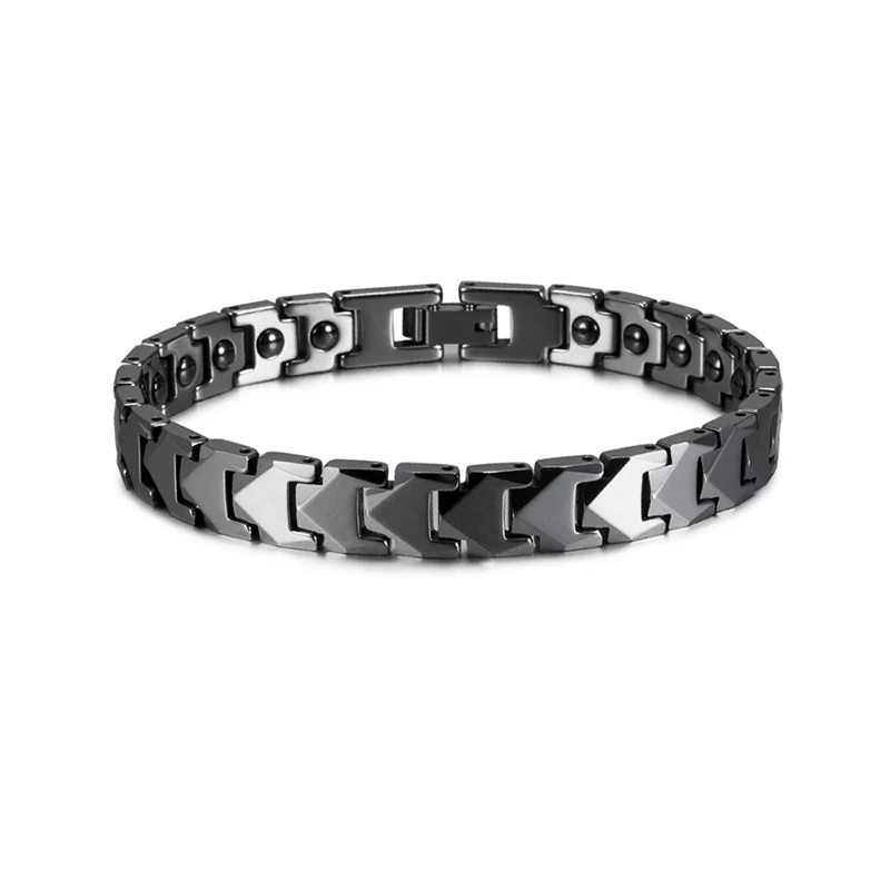 Anti-scratch Tungsten Bracelet Men Arrow Magnetic Hematite Couple Tungsten Carbi - £32.99 GBP
