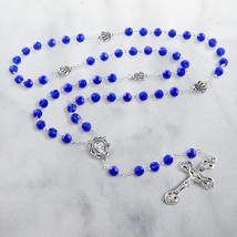 Crown of the Blessed Virgin Mary Rosary Sapphire Blue Beads Crown Our Fathers - £14.46 GBP
