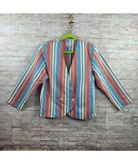 Vintage Wyndham Collection Womans Blazer 12P Multicolor Stripes Linen Co... - $35.24